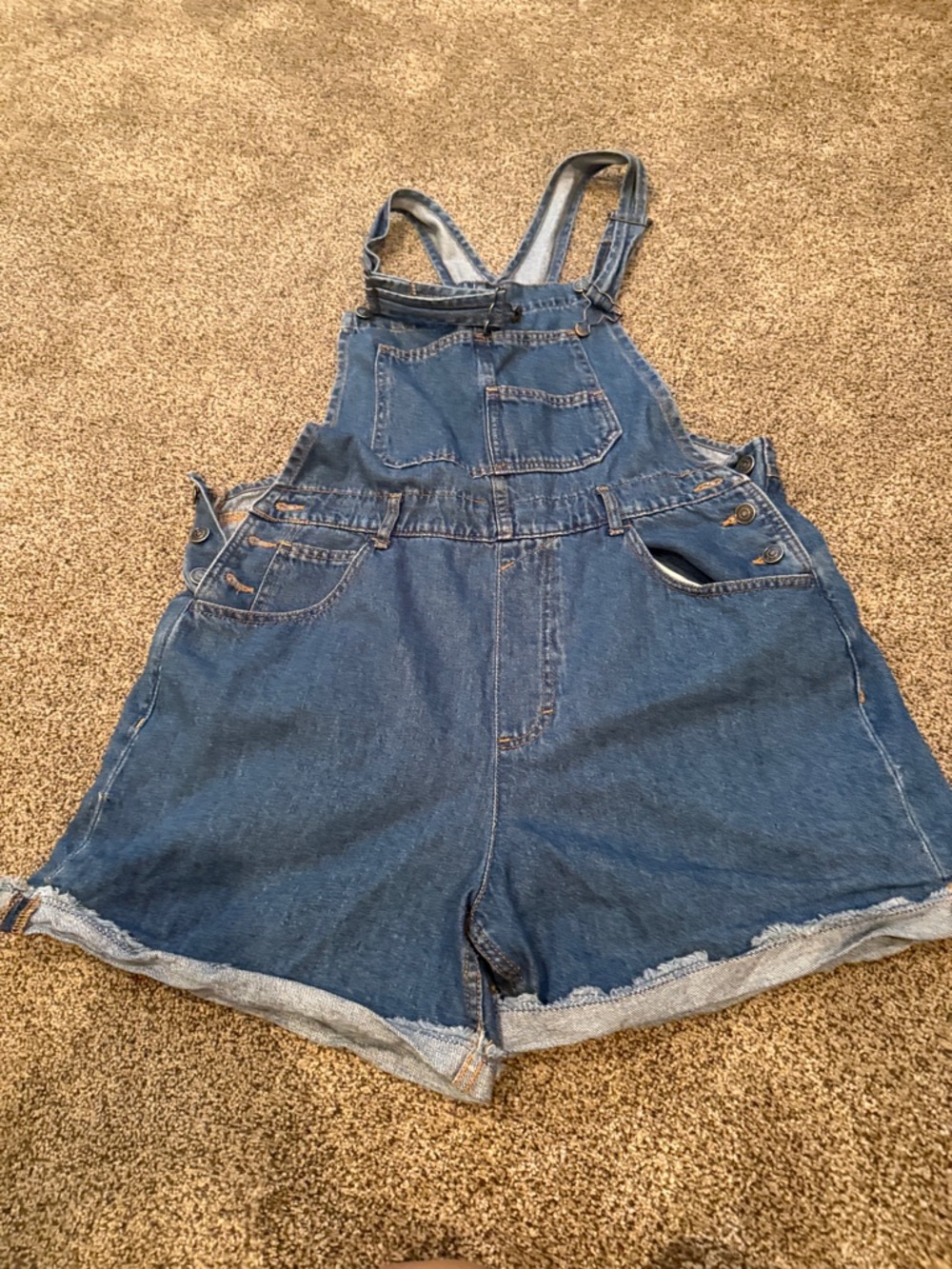 We The Free Blue Denim Jumpsuit